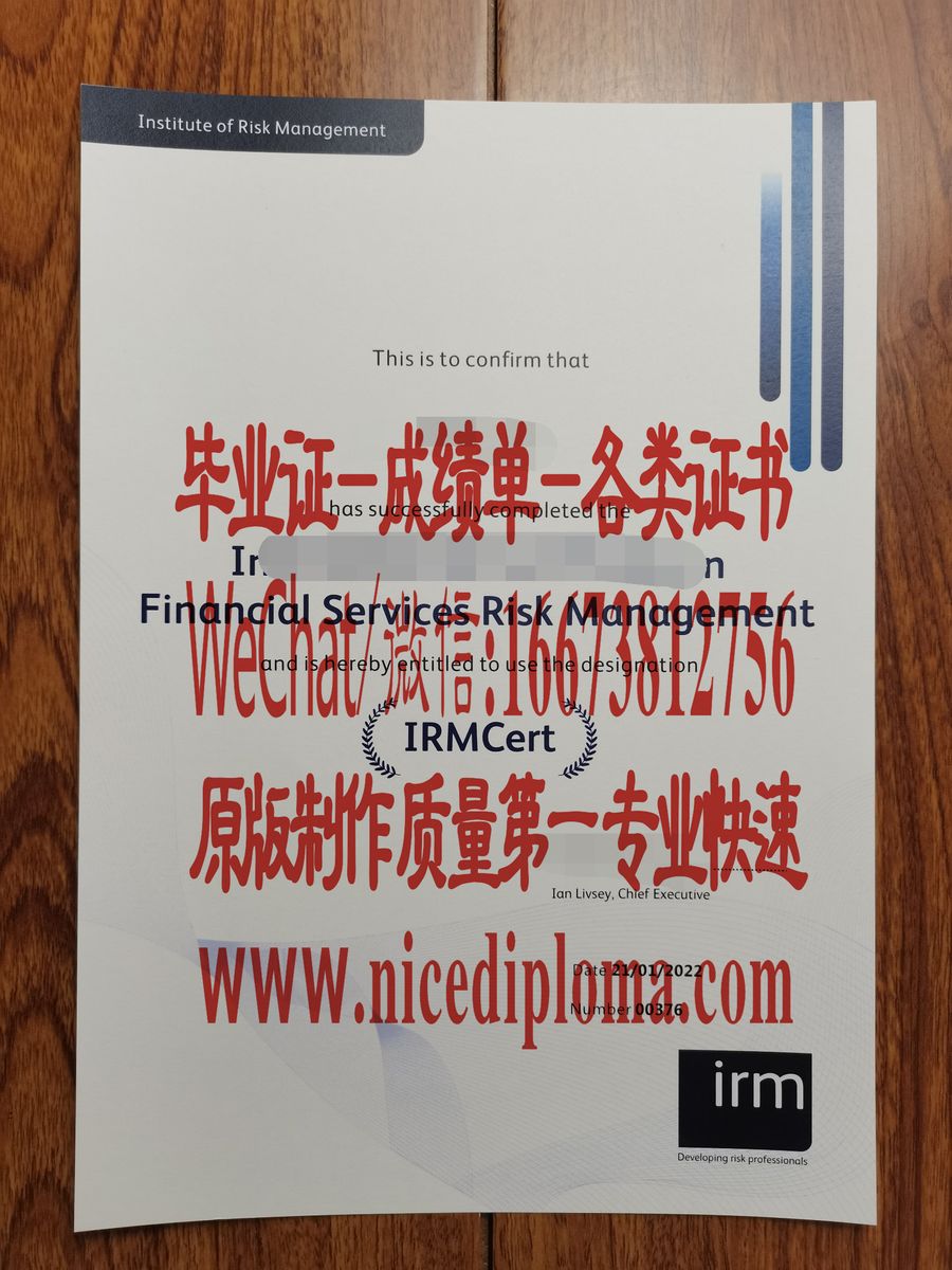 原版仿制金融服务风险管理国际证书