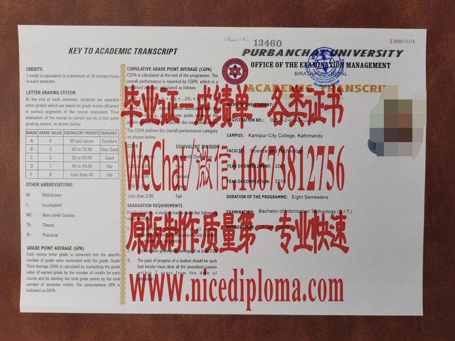 尼泊尔Purbanchal大学文凭毕业证怎么购买定制
