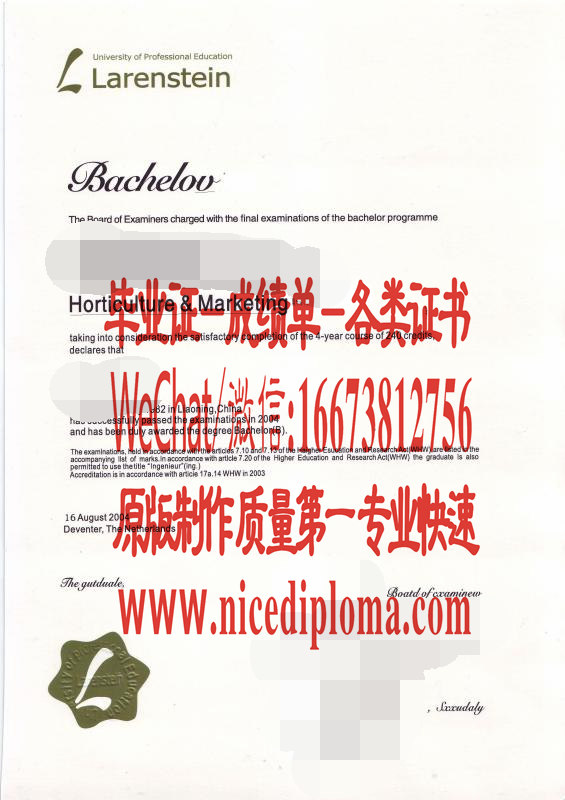 荷兰汉恩大学毕业证学位哪里可以办